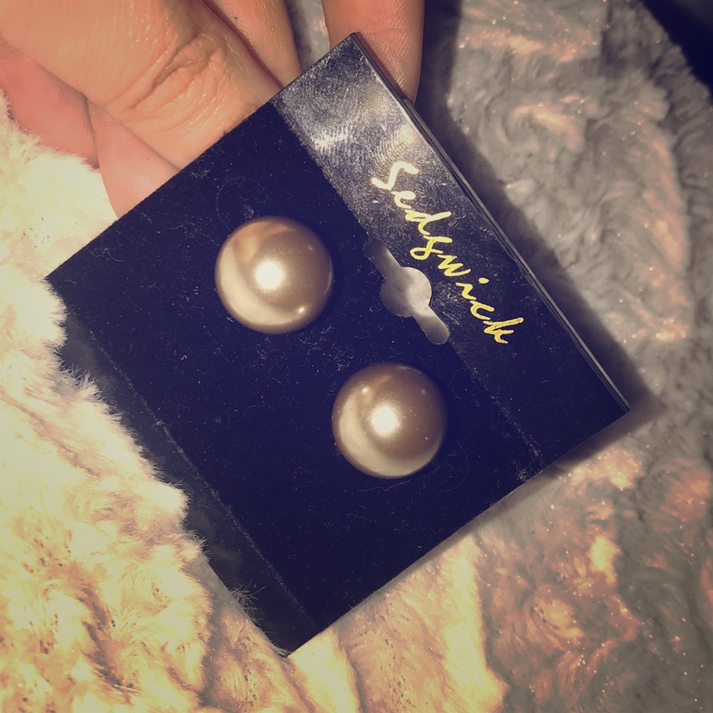 Extra Large Faux Pearl Stud Earrings